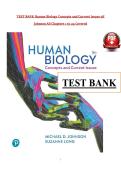 Test Bank for Human Biology&colon; Concepts and Current Issues&comma; 9th Edition by Johnson &vert; Complete Chapters 1&ndash;24 &vert; Latest Updated Version &vert; Exam Questions & Verified Answers PDF Study Guide