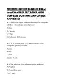 FIRE EXTINGUISHER BUNDLED EXAMS 2026 EXAMPREP TEST PAPER WITH COMPLETE QUESTIONS AND CORRECT ANSWER SET