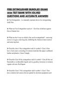 FIRE EXTINGUISHER BUNDLED EXAMS 2026 TEST BANK WITH SOLVED QUESTIONS AND ACCURATE ANSWERS