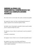 NURSING 104 EXAM 2 ULL FUNDAMENTALS COMPREHENSIVE TEST PAPER 2026 COMPLETE ANSWERS ACCURATE