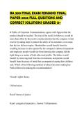BA 300 FINAL EXAM ROMANO FINAL PAPER 2026 FULL QUESTIONS AND CORRECT SOLUTIONS GRADED A&plus;