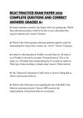 BCAT PRACTICE EXAM PAPER 2026 COMPLETE QUESTIONS AND CORRECT ANSWERS GRADED A&plus;