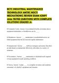 BCTC INDUSTRIAL MAINTENANCE TECHNOLOGY AMTEC NOCTI MECHATRONIC REVIEW EXAM SCRIPT 2026 TESTED QUESTIONS WITH COMPLETE SOLUTIONS GRADED A&plus;