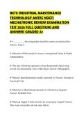 CTC INDUSTRIAL MAINTENANCE TECHNOLOGY AMTEC NOCTI MECHATRONIC REVIEW EXAMINATION TEST 2026 FULL QUESTIONS AND ANSWERS GRADED A&plus;