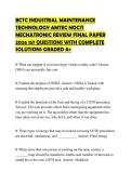 BCTC INDUSTRIAL MAINTENANCE TECHNOLOGY AMTEC NOCTI MECHATRONIC REVIEW FINAL PAPER 2026 157 QUESTIONS WITH COMPLETE SOLUTIONS GRADED A&plus;