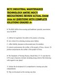BCTC INDUSTRIAL MAINTENANCE TECHNOLOGY AMTEC NOCTI MECHATRONIC REVIEW ACTUAL EXAM 2026 157 QUESTIONS WITH COMPLETE SOLUTIONS GRADED A&plus;