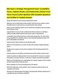BSG Exam 1 Strategic Management Exam&colon; Competitive Forces&comma; Industry Rivalry&comma; and Market Entry &lpar;Porter&rsquo;s Five Forces Focus&rpar;&vert;Latest Updated with Complete Questions and Verified A&plus; Graded Answers