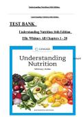 Test Bank for Understanding Nutrition 16th Edition Whitney &vert; Complete Chapters &vert; Questions and Answers with explanation &comma;PDF format &period;