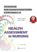 Test Bank For Health Assessment in Nursing Seventh Edition by Janet R Weber Chapter 1-34