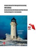 Solution Manual for Managerial Accounting&comma; 18th Edition By Ray Garrison&comma; Eric Noreen and Peter Brewer&comma; Verified Chapters 1 - 16&comma; Complete Newest Version