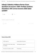 Milady's Esthetics Midterm Review Exam Questions & Answers &vert; 100&percnt; Verified solutions &vert;Questions with Correct Answers 2026 latest update&excl;&excl;