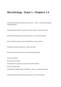 Microbiology - Exam 1 Questions and Answers - Chapters 1