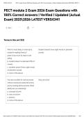PECT module 2 Exam 2026 Exam Questions with 100&percnt; Correct Answers &vert; Verified &vert; Updated &lpar;Actual Exam&rpar; 20252026 LATEST VERSION&excl;&excl;