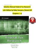 Solution Manual & Research Case Solutions For Federal Tax Research&comma; 13th Edition by Roby Sawyers&comma; Steven Gill&comma; Verified Chapters 1 - 13&comma; Complete Newest Version