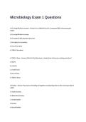 Microbiology Exam 1 Questions and Answers