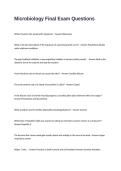 Microbiology Final Exam Questions and Answers