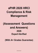 aPHR 2026 HRCI Compliance & Risk Management &ndash; Verified Questions and Answers for A&plus; Grade Guarantee