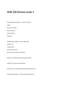 NUR 230 Review Exam 1 Questions and Answers