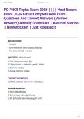 PC-PNCB Topics Exam 2026 &vert;&vert;&vert;&vert; Most Recent  Exam 2026 Actual Complete Real Exam  Questions And Correct Answers &lpar;Verified  Answers&rpar; Already Graded A&plus; &vert; Assured Success  &vert; Newest Exam &vert; Just Released&excl;&excl; 