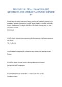 BIOLOGY 101 FINAL EXAM 2026-2027 QUESTIONS AND CORRECT ANSWERS GRADED A&plus;