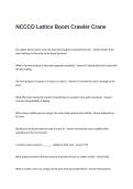 NCCCO Lattice Boom Crawler Crane Test Questions and Answers