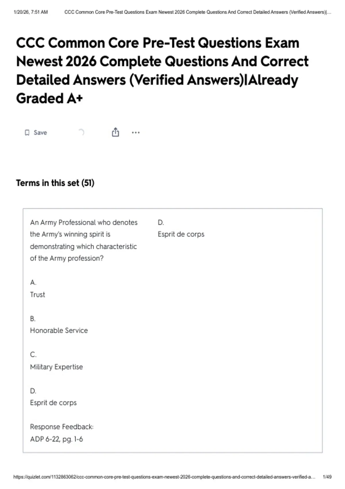 CCC Common Core Pre-Test Questions Exam Newest 2026 Complete Questions ...