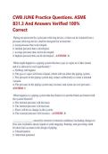CWB JUNE Practice Questions&period; ASME  B31&period;3 And Answers Verified 100&percnt;  Correct 