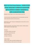 NUR 112 Final Exam Review &ndash; EXAM STUDY GUIDE 2026&sol;2027 COMPLETE QUESTIONS WITH VERIFIED CORRECT ANSWERS &vert;&vert; 100&percnt; GUARANTEED PASS