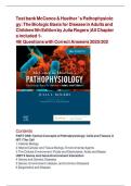 Test Bank For McCance & Huether&rsquo;s Pathophysiology The Biologic Basis for Disease in Adults and Children 9th Edition By Julia Rogers&comma; All Chapters 1 &ndash; 50&comma; A&plus; guide&period;