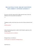 BIO 101 FINAL EXAM  2026-2027 QUESTIONS AND CORRECT ANSWERS GRADED A&plus;