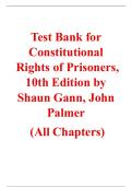 Complete Test Bank - Constitutional Rights of Prisoners&comma; 11th Edition &ndash; Shaun Gann&comma; John Palmer &ndash; ISBN 9780367359263 &lpar;All Chapters Covered 1&ndash;16&rpar;