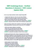 EMT Cardiology Exam &ndash; Verified Questions & Answers &vert; 100&percnt; Latest Update 2026