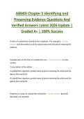 ABMDI Chapter 5 Identifying and  Preserving Evidence Questions And  Verified Answers Latest 2026 Update &vert;  Graded A&plus; &vert; 100&percnt; Success