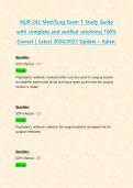 NUR 242 Med&sol;Surg Exam 1 Study Guide with complete and verified solutions&vert; 100&percnt; Correct &vert; Latest 2026&sol;2027 Update &ndash; Galen&period;