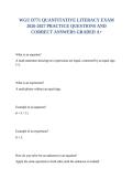 WGU D771 QUANTITATIVE LITERACY EXAM 2026-2027 PRACTICE QUESTIONS AND CORRECT ANSWERS GRADED A&plus;