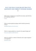 WGU C182 FINAL EXAM 2026-2027 PRACTICE QUESTIONS AND CORRECT ANSWERS GRADED A&plus;