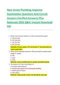 New Jersey Plumbing Inspector   Examination Questions And Correct   Answers &lpar;Verified Answers&rpar; Plus   Rationale 2026 Q&A&vert; Instant Download   Pdf  