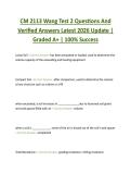 CM 2113 Wang Test 2 Questions And  Verified Answers Latest 2026 Update &vert;  Graded A&plus; &vert; 100&percnt; Success