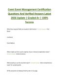 Cvent Event Management Certification  Questions And Verified Answers Latest  2026 Update &vert; Graded A&plus; &vert; 100&percnt;  Success