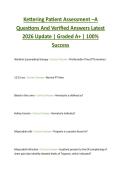 Kettering Patient Assessment &ndash;A  Questions And Verified Answers Latest  2026 Update &vert; Graded A&plus; &vert; 100&percnt;  Success