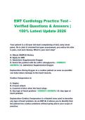 EMT Cardiology Practice Test &ndash; Verified Questions & Answers &vert; 100&percnt; Latest Update 2026