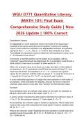 WGU D771 Quantitative Literacy &lpar;MATH 101&rpar; Final Exam Comprehensive Study Guide &vert; New 2026 Update &vert; 100&percnt; Correct&period;