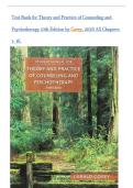 Test Bank for Theory and Practice of Counseling and Psychotherapy 10th Edition &lpar; Corey&comma; 2026&rpar; All Chapters 1- 16&vert;&vert; Latest Edition