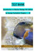 TEST BANK Introduction to Marine Biology 4th Edition by George Karleskint Chapter 1 - 20