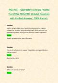 WGU D771 Quantitative Literacy Practice Test &lpar;NEW 2026&sol;2027 Update&rpar; Questions with Verified Answers &vert; 100&percnt; Correct&period;
