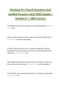Workday Pro Payroll Questions And  Verified Answers Latest 2026 Update &vert;  Graded A&plus; &vert; 100&percnt; Success