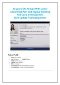 30 years Old Female With Lower  Abdominal Pain and Vaginal Spotting  Full Case and Soap Note   2026 Update Real Assignment  
