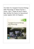 Test Bank For Campbell Essential Biology With Physiology 6th Edition By Eric J&period; Simon&comma; Jean L&period; Dickey & Jane B&period; Reece Best Verified For Exams A&plus; Guaranteed Latest Update With All Chapters&period;