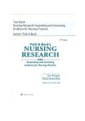 Test Bank- Polit & Beck's Nursing Research Generating and Assessing Evidence for Nursing Practice 12Th Edition &lpar; CHERYL TATANO BECK&comma; 2024&rpar; Latest Edition &vert;&vert; All Chapters