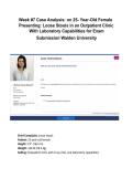 Week &num;7 Case Analysis&colon; on 25- Year-Old Female   Presenting&colon; Loose Stools in an Outpatient Clinic   With Laboratory Capabilities for Exam   Submission Walden University  